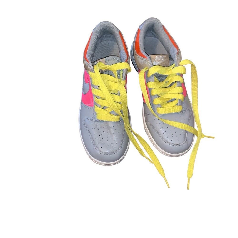 Nike Air Dunk Low Gray Laser*RARE YELLOW LACE*Pink Womens 6~2007 - Picture 3 of 15
